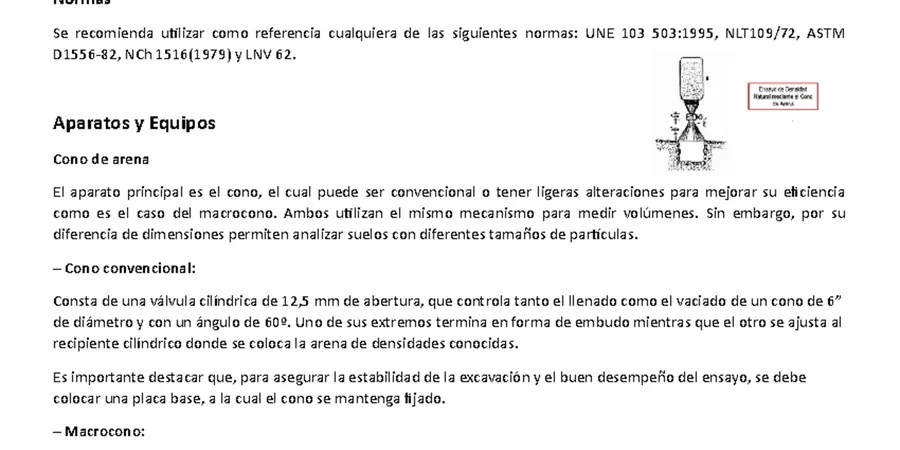 Imagen ilustrativa de Densidad cono arena en La Coruna